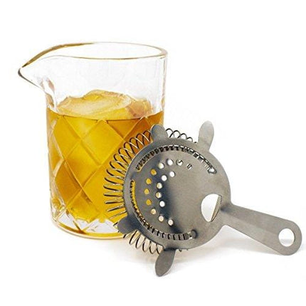 Rippl Cocktail Mixing Glass - 2pc Cocktail Set - 400ml Mixing Glass with Cocktail Strainer