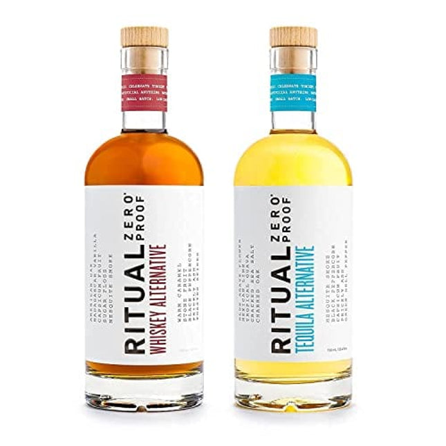 RITUAL ZERO PROOF Tequila & Whiskey Alternatives | Award-Winning Non-Alcoholic Spirits | 25.4 Fl Oz (750ml) Each | Low & No Calories | Keto, Paleo & Low Carb Diet Friendly | Alcohol Free Cocktails