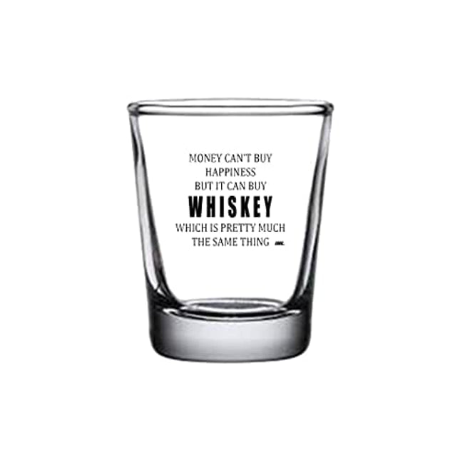 Funny Shot Glass Money Happiness Whiskey Gag Gift