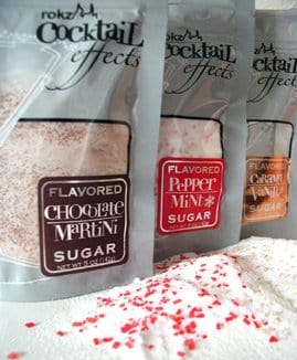 rokz Winter Cocktail Sugars - drink rimmers in Peppermint, Chocolate & Caramel Vanilla, 3 pk