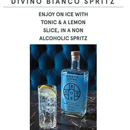 Roots Divino Bianco Non Alcoholic Vermouth | The only wine-based zero proof aperitif | Handcrafted with greek lemons and thyme | Low Cal | Made in Greece | 23.7fl oz (700ml)