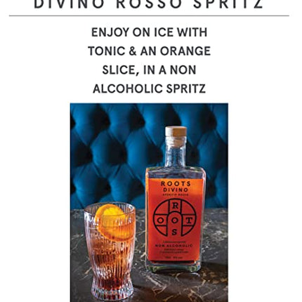 Roots Divino Rosso Non Alcoholic Vermouth | The only wine-based zero proof aperitif | Handcrafted with greek bitter oranges and wormwood | Low Cal | Made in Greece | 23.7fl oz (700ml)