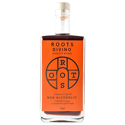 Roots Divino Rosso Non Alcoholic Vermouth | The only wine-based zero proof aperitif | Handcrafted with greek bitter oranges and wormwood | Low Cal | Made in Greece | 23.7fl oz (700ml)