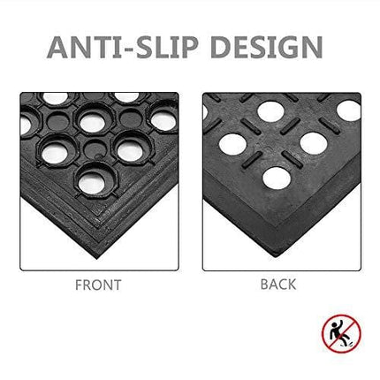 ROVSUN Rubber Floor Mat with Holes, 24''x 36'' Anti-Fatigue/Non-Slip Drainage Mat, for Industrial Kitchen Restaurant Bar Bathroom, Indoor/Outdoor Cushion (1)