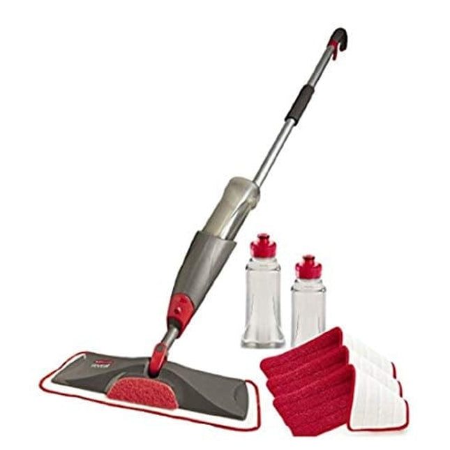 Rubbermaid Reveal Spray Microfiber Floor Mop Cleaning Kit for Laminate & Hardwood Floors, Spray Mop with Reusable Washable Pads, Commercial Mop