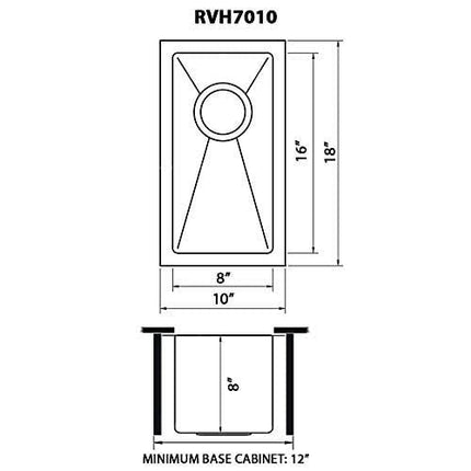 Ruvati 10-inch Undermount Wet Bar Prep Sink Tight Radius 16 Gauge Stainless Steel Single Bowl - RVH7010