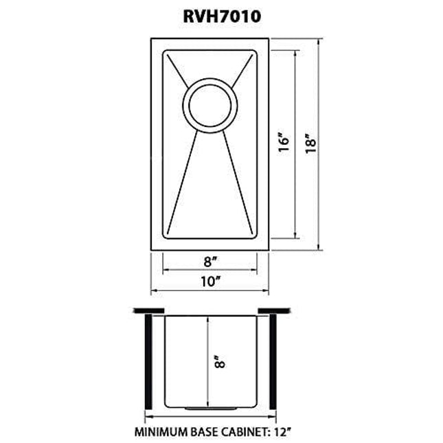 Ruvati 10-inch Undermount Wet Bar Prep Sink Tight Radius 16 Gauge Stainless Steel Single Bowl - RVH7010