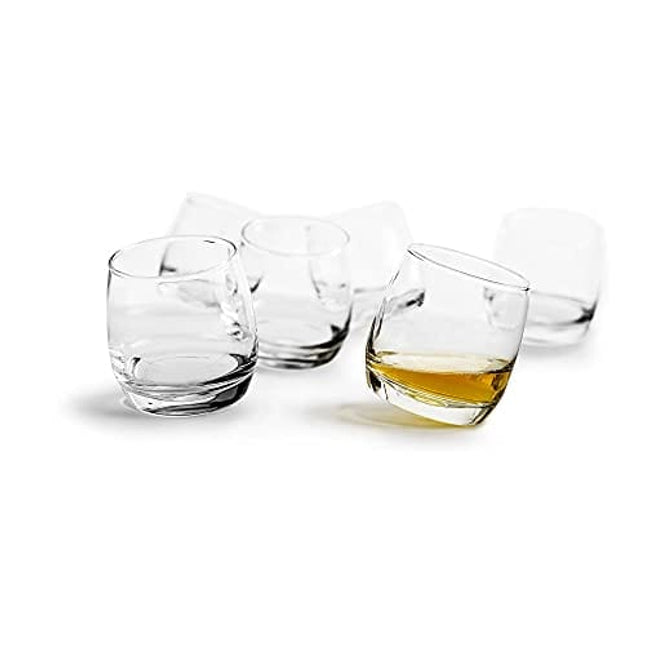 Sagaform Rocking Whiskey Tumbler Glasses, 6 3/4-Ounces, Set of 6