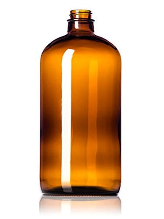 2 Pack ~ 32oz Amber Glass Growlers with Polycone Lids for a Tight Seal - Perfect for Secondary Fermentation, Storing Kombucha, Homemade Cleaning Products, Traveling or a One Liter Glass Beer Growler