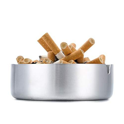 Pack of 3 Cigar Ashtray Tabletop Round Stainless Steel Ash Tray Suitable for Cigarette Ash Holder for Home,Hotel,Restaurant,Indoor,Outdoor