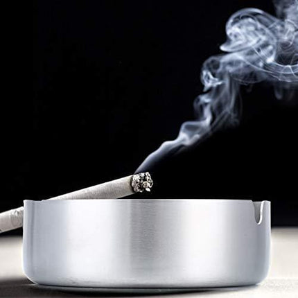 Pack of 3 Cigar Ashtray Tabletop Round Stainless Steel Ash Tray Suitable for Cigarette Ash Holder for Home,Hotel,Restaurant,Indoor,Outdoor