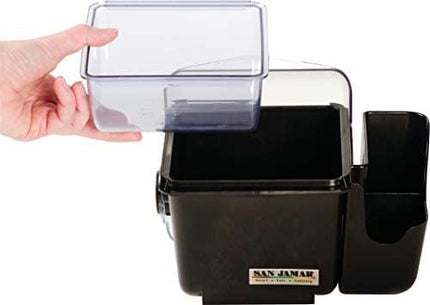 san jamar BD2002CAR Mini Dome Garnish Center with Chillable Tray and Right Hand Caddy (1-Quart, Black, NSF)