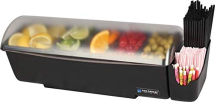 San Jamar Dome Plastic Garnish Center, 8 Pint - 5 Tray, Black