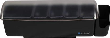 San Jamar Dome Plastic Garnish Center, 8 Pint - 5 Tray, Black