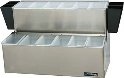 San Jamar B6766L EZ-Chill Stainless Steel Ultimate Garnish Center, 20-7/8" Width x 12-3/4" Height x 12" Depth