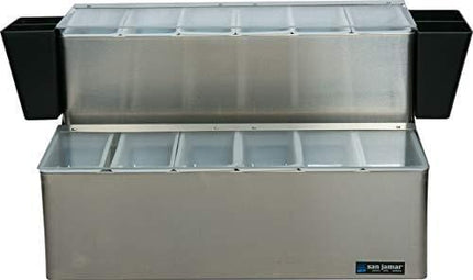 San Jamar B6766L EZ-Chill Stainless Steel Ultimate Garnish Center, 20-7/8" Width x 12-3/4" Height x 12" Depth