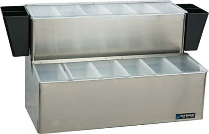 San Jamar B6766L EZ-Chill Stainless Steel Ultimate Garnish Center, 20-7/8" Width x 12-3/4" Height x 12" Depth