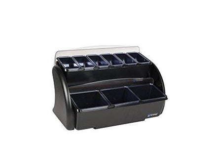 San Jamar BDS4266 Dome Garnish / Condiment Caddy, (3) 2 Quart Deep and (6) 1 Pint Trays