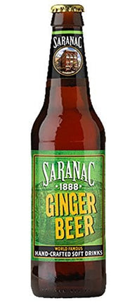 Saranac World Famous Hand-Crafted Ginger Beer Soda Soft Drink, 12 fl oz (24 Glass Bottles)
