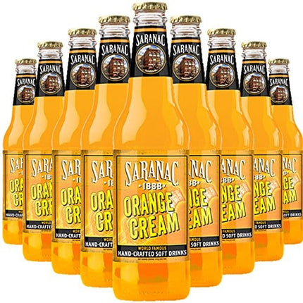 Saranac World Famous Hand-Crafted Orange Cream Soda Soft Drink, 12 oz Glass Bottles (12 Pack)