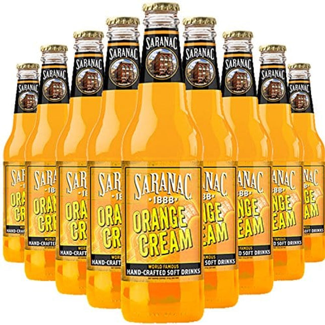 Saranac World Famous Hand-Crafted Orange Cream Soda Soft Drink, 12 oz Glass Bottles (12 Pack)