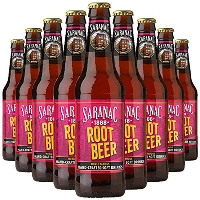 Saranac World Famous Hand-Crafted Root Beer, 12 fl oz (24 Glass Bottles)