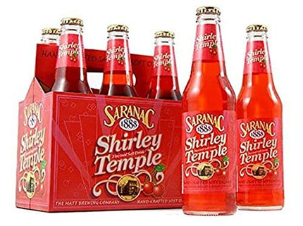 Saranac World Famous Hand-Crafted Shirley Temple Soda Soft Drink, 12 fl oz (24 Glass Bottles)