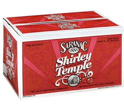 Saranac World Famous Hand-Crafted Shirley Temple Soda Soft Drink, 12 fl oz (24 Glass Bottles)