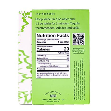 SAYSO Cocktail Tea Bags - Instant Cocktail Mixers or Mocktail Mixers - Drink a Skinny Spicy Margarita Mix in Seconds - No Hot Water Needed - All Natural Ingredients - Low Calorie, Low Sugar