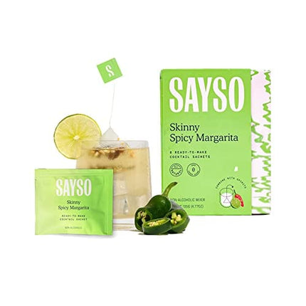 SAYSO Cocktail Tea Bags - Skinny Cocktail Bundle - Margarita and Paloma Instant Cocktail Mixers or Mocktail Mixers - No Hot Water Needed - Low Sugar, Low Calorie, Real Ingredients