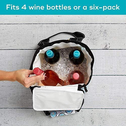 SCOUT Pleasure Chest Soft Cooler, 4 Bottle Wine Cooler Bag, Water Resistant Insulated Soft Cooler Tote with Zipper Closure (Multiple Patterns Available)