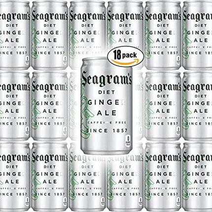 Seagram's Diet Ginger Ale, 7.5 Fl Oz Mini Can (Pack of 18, Total of 135 Oz)