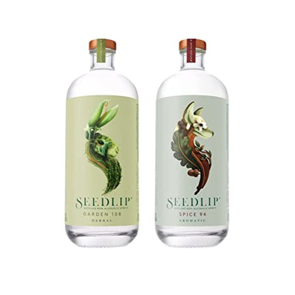 Seedlip Garden 108 & Spice 94 Bundle - Non-alcoholic Spirits | Herbal & Aromatic | Calorie Free, Sugar Free | Non-alcoholic Cocktails | 23.7fl oz (700ml) Each