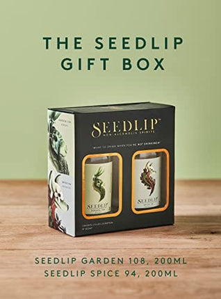 Seedlip Gift Box - Non-alcoholic Spirit | Garden 108 & Spice 94 | Herbal & Aromatic Flavour | Gifting Set | 2 x 20cl