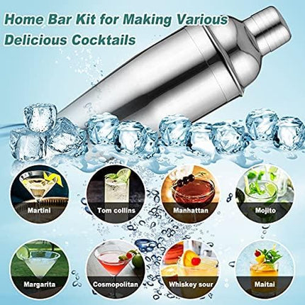 Cocktail Shaker Set 17pcs Bartender Kit with Stand,Professional Stainless Steel Bar Tool Set Bartending Kit Perfect Bar Gift Set for Drink Mixing Experience