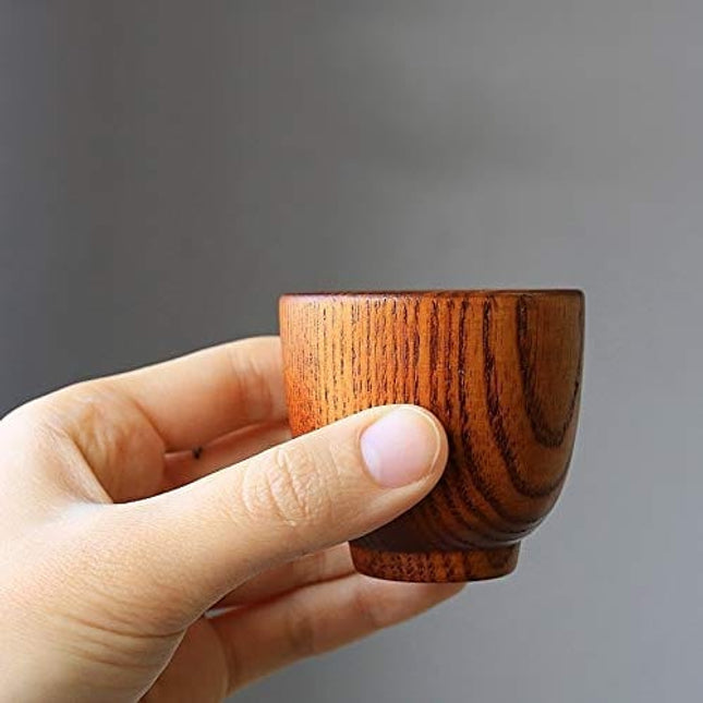 Wooden Shot Glasses with Gift box – Handmade Wood Sake Cups Set for Tea, Soju, Liquor and Camping – Traditional Korean Jujube Tree Small Wooden Mug