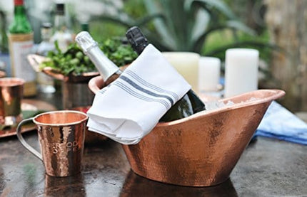 Sertodo Copper Moscow Mule Mugs, Set of 4, 18 oz Capacity, Stainless Steel Handles, Pure Copper, Heavy Gauge, Hand Hammered