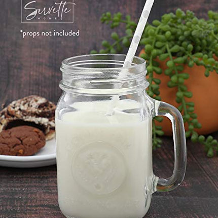 County Fair Mason Jar Drinking Glasses with Handles - Set of 2