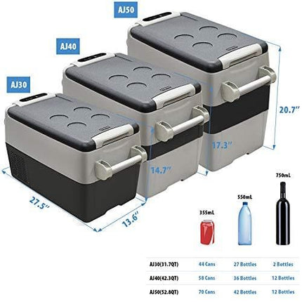 Setpower AJ30 32 Quarts Portable Freezer Fridge 12V Cooler, 0℉-50℉, DC 12/24V, AC 110-240V, Car Fridge Compact Refrigerator, for Truck, Van, RV Road Trip, Outdoor, Camping, Picnic, BBQ, Patio