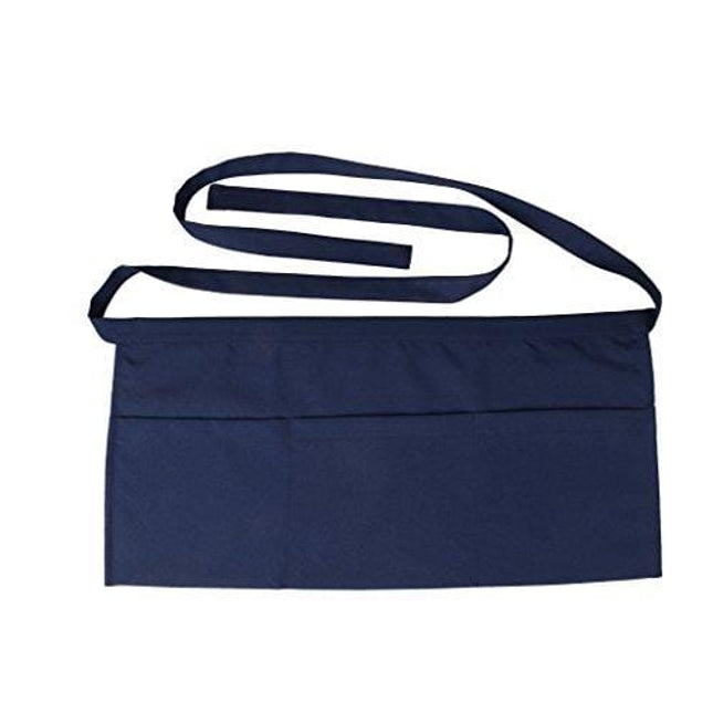 SEW UR LIFE Waterdrop Resistant 3 big Pockets Navy Waist Apron (2 SET) Kitchen Restaurant Bistro Cafe Bar Pub Cake Shop Bakery Unisex Half Aprons for Chef, Baker, Servers, Waitress, Waiter