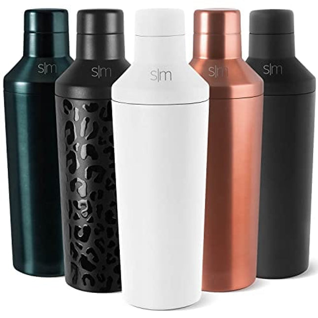 Simple Modern Cocktail Shaker Gift Set with Jigger Lid | Insulated Boston Martini Mixer Stainless Steel Christmas Gifts for Men Women | Compatible with Classic Tumbler Collection | Winter White