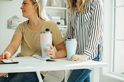 Simple Modern Slim Cruiser Tumbler with Clear Flip Lid and Straw Insulated Travel Mug Stainless Steel Water Bottle, 22 Ounce, Blush