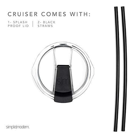 Simple Modern Slim Cruiser Tumbler with Clear Flip Lid and Straw Insulated Travel Mug Stainless Steel Water Bottle, 22 Ounce, Blush
