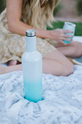 Simple Modern Wine Tumbler and Bottle Gift Set | Insulated 750ml Bottle and 2 12oz Stemless Glass Cups with Lid Christmas Gifts for Women Men | Spirit Collection | Sorbet