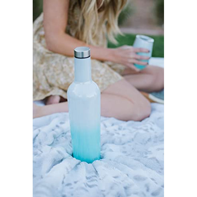 Simple Modern Wine Tumbler and Bottle Gift Set | Insulated 750ml Bottle and 2 12oz Stemless Glass Cups with Lid Christmas Gifts for Women Men | Spirit Collection | Sorbet