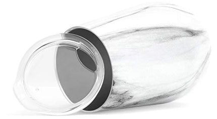 Simple Modern Wine Tumbler with Press-In Lid | Insulated 12oz Stemless Glass Cup or Coffee Mug with Lid Christmas Gifts for Women Men | Spirit Collection | Carrara Marble