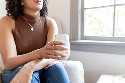 Simple Modern Wine Tumbler with Press-In Lid | Insulated 12oz Stemless Glass Cup or Coffee Mug with Lid Christmas Gifts for Women Men | Spirit Collection | Carrara Marble