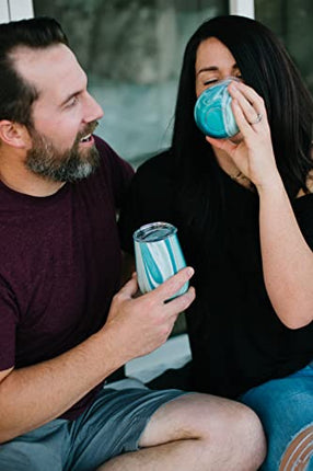 Simple Modern Wine Tumbler with Press-In Lid | Insulated 12oz Stemless Glass Cup or Coffee Mug with Lid Christmas Gifts for Women Men | Spirit Collection | Carrara Marble