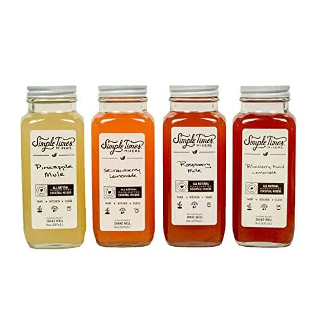 Simple Times Mixers: Real Ingredient Cocktail Mixers│Classics 4-Pack (4x 8oz)│Just Add Alcohol