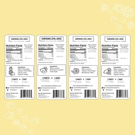Simple Times Mixers: Real Ingredient Cocktail Mixers│Classics 4-Pack (4x 8oz)│Just Add Alcohol